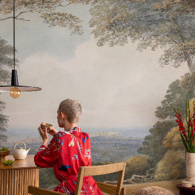 Children's wall mural Wooded landscape