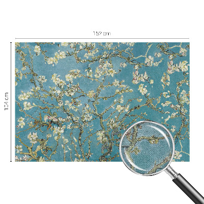 Nursery wall mural with flowering branches motif