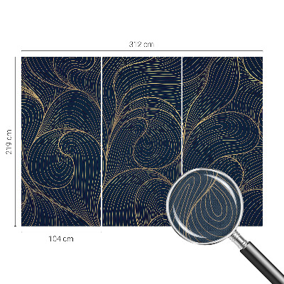 Peel and stick wall mural with a wavy motif