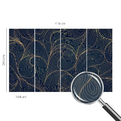 Peel and stick wall mural with a wavy motif