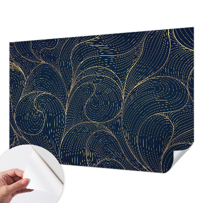 Peel and stick wall mural with a wavy motif