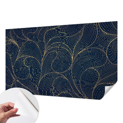 Peel and stick wall mural with a wavy motif