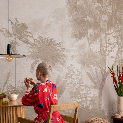 Self-adhesive photo wallpaper with a tropical landscape design
