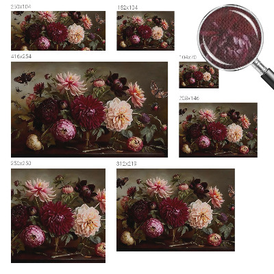 Self-adhesive wall mural with a floral majesty design