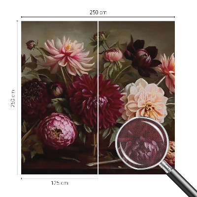 Self-adhesive wall mural with a floral majesty design