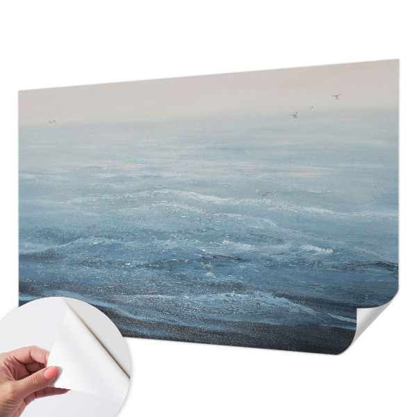 Stick-on wall mural with a calm sea motif