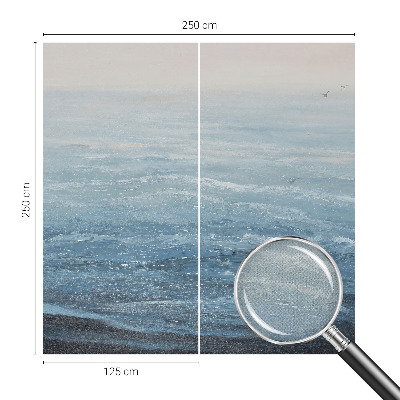 Stick-on wall mural with a calm sea motif