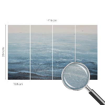 Stick-on wall mural with a calm sea motif