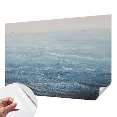 Stick-on wall mural with a calm sea motif