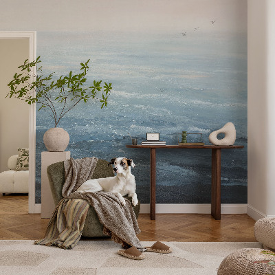 Stick-on wall mural with a calm sea motif
