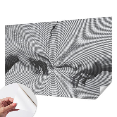 Removable wall mural featuring the Hypnotic Hands design