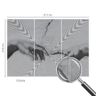 Removable wall mural featuring the Hypnotic Hands design