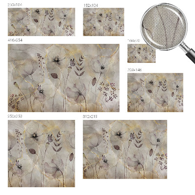 Removable wall mural wallpaper with a delicate floral design