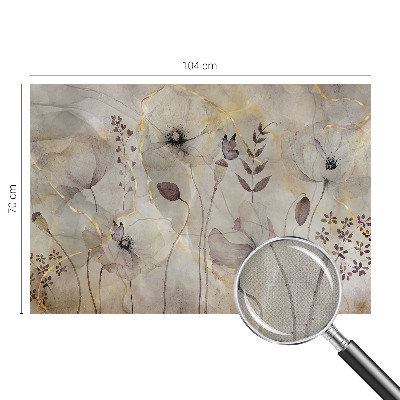 Removable wall mural wallpaper with a delicate floral design