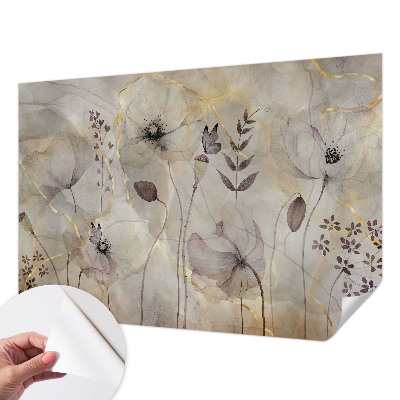 Removable wall mural wallpaper Delicate flowers