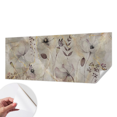 Removable wall mural wallpaper with a delicate floral design