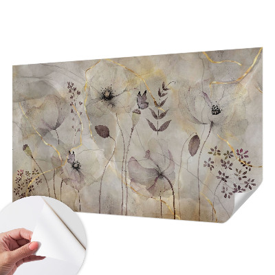 Removable wall mural wallpaper Delicate flowers