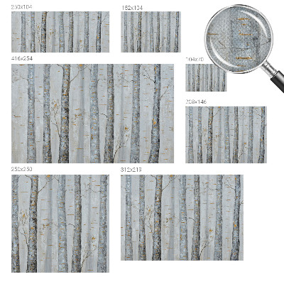 Peel and stick wall mural for living room Birch trees