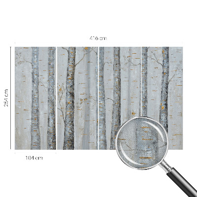 Peel and stick wall mural for living room Birch trees