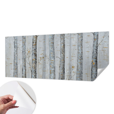 Peel and stick wall mural for living room Birch trees