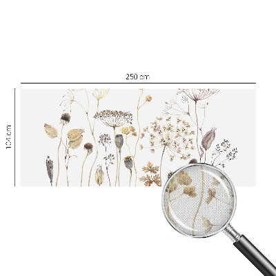 Peel and stick wall mural for kids' room with a wildflowers design