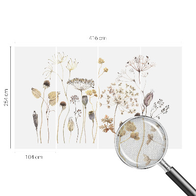 Peel and stick wall mural for kids' room with a wildflowers design