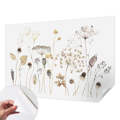 Peel and stick wall mural for kids' room with a wildflowers design