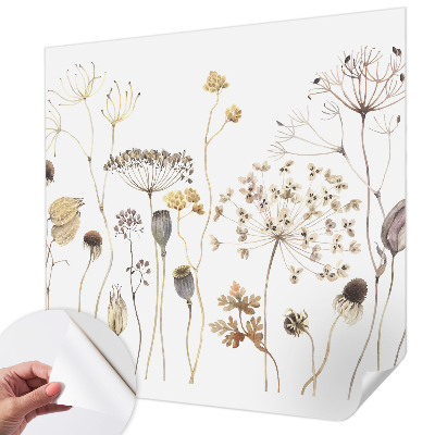 Peel and stick wall mural for kids' room with a wildflowers design