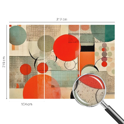 Peel and stick wall mural for bedroom with a colorful abstract design