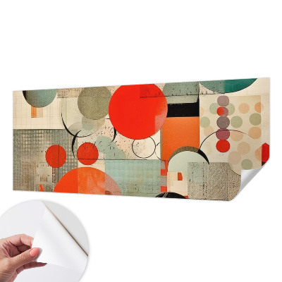 Peel and stick wall mural for bedroom with a colorful abstract design