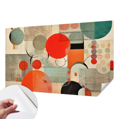 Peel and stick wall mural for bedroom with a colorful abstract design