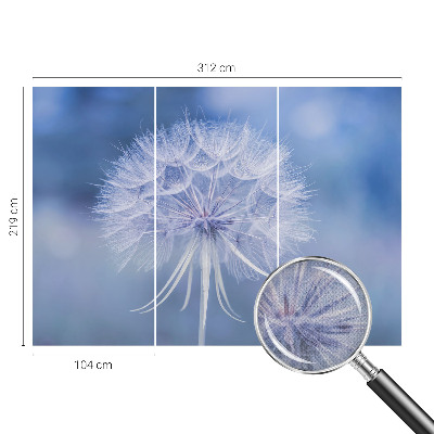 3D wall mural with a blue delicate pattern