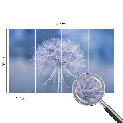 3D wall mural with a blue delicate pattern