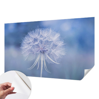 3D wall mural with a blue delicate pattern