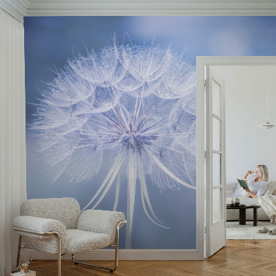 3D wall mural with a blue delicate pattern