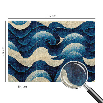 Nursery wall mural Blue waves