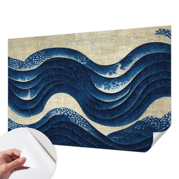 Children's wall mural featuring oceanic forms