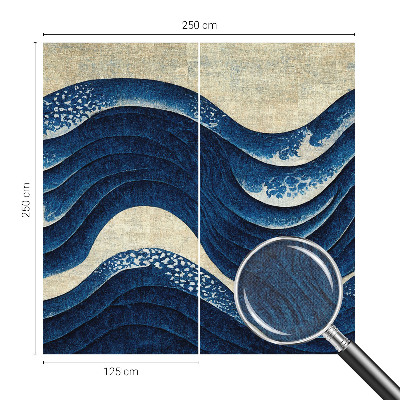 Children's wall mural featuring oceanic forms