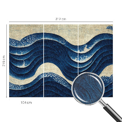Children's wall mural featuring oceanic forms