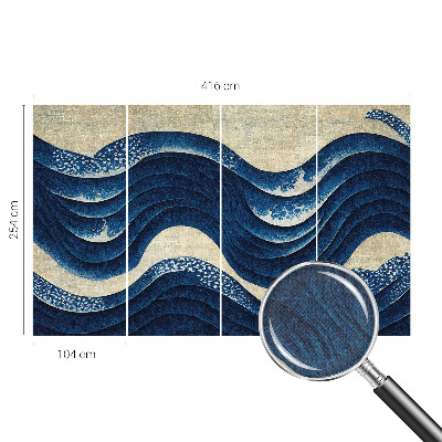 Children's wall mural featuring oceanic forms