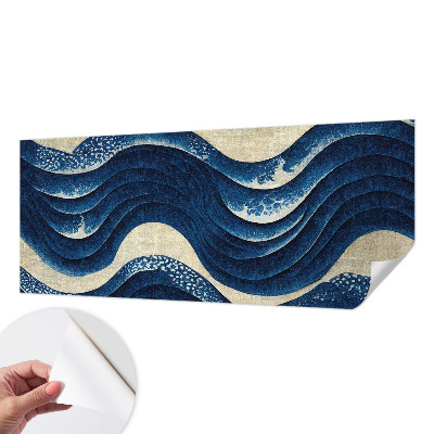 Children's wall mural featuring oceanic forms