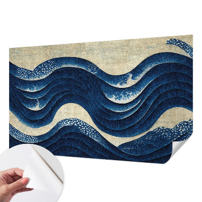 Children's wall mural featuring oceanic forms