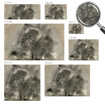 Baby room wall mural with a mysterious trees motif