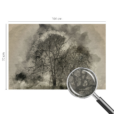 Baby room wall mural with a mysterious trees motif
