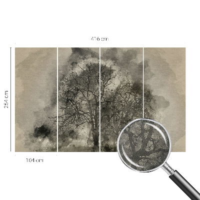 Baby room wall mural Mysterious trees