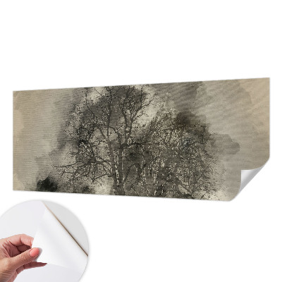 Baby room wall mural with a mysterious trees motif