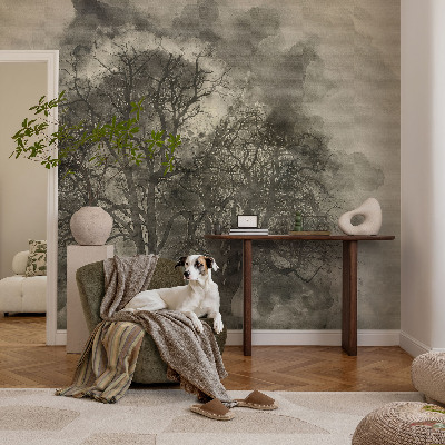 Baby room wall mural Mysterious trees