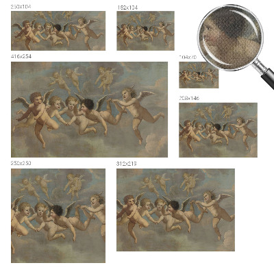 Peel and stick wall mural featuring angelic figures