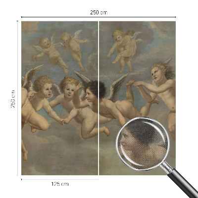 Peel and stick wall mural featuring angelic figures