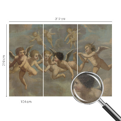 Peel and stick wall mural featuring angelic figures